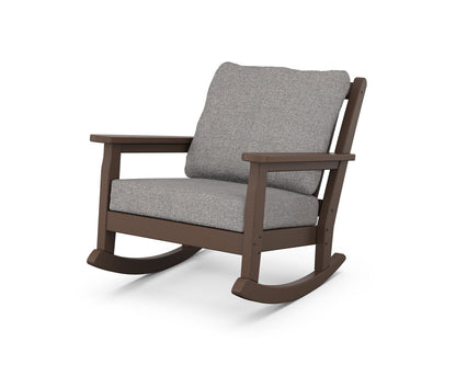 POLYWOOD® Chippendale Deep Seating Rocking Chair in Mahogany / Grey Mist