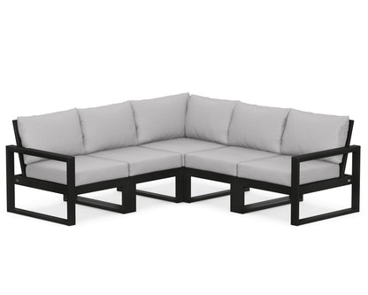 POLYWOOD® EDGE 5-Piece Modular Deep Seating Set in Black / Granite