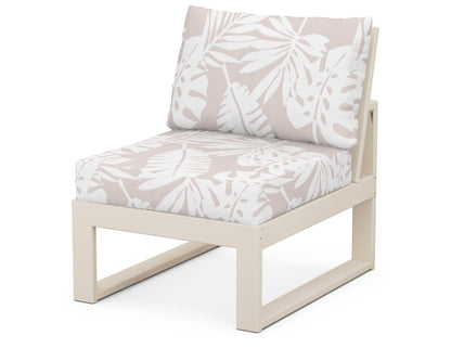 Unbranded Modular Armless Chair in Sand / Leaf Dune Burlap