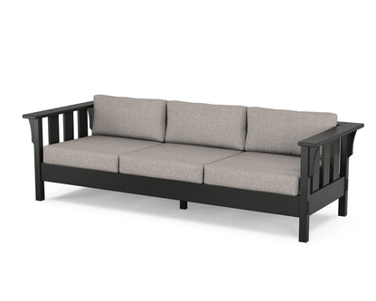 Martha Stewart by POLYWOOD® Acadia Deep Seating Sofa in Black / Weathered Tweed