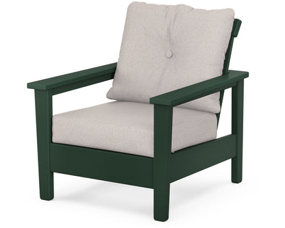 POLYWOOD® Prescott Deep Seating Chair in Green / Dune Burlap