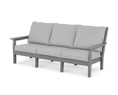 POLYWOOD® Chippendale Deep Seating Sofa in Slate Grey / Granite