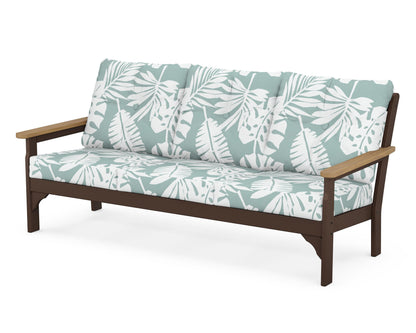 POLYWOOD® Vineyard Deep Seating Sofa in Mahogany / Natural / Leaf Glacier Spa