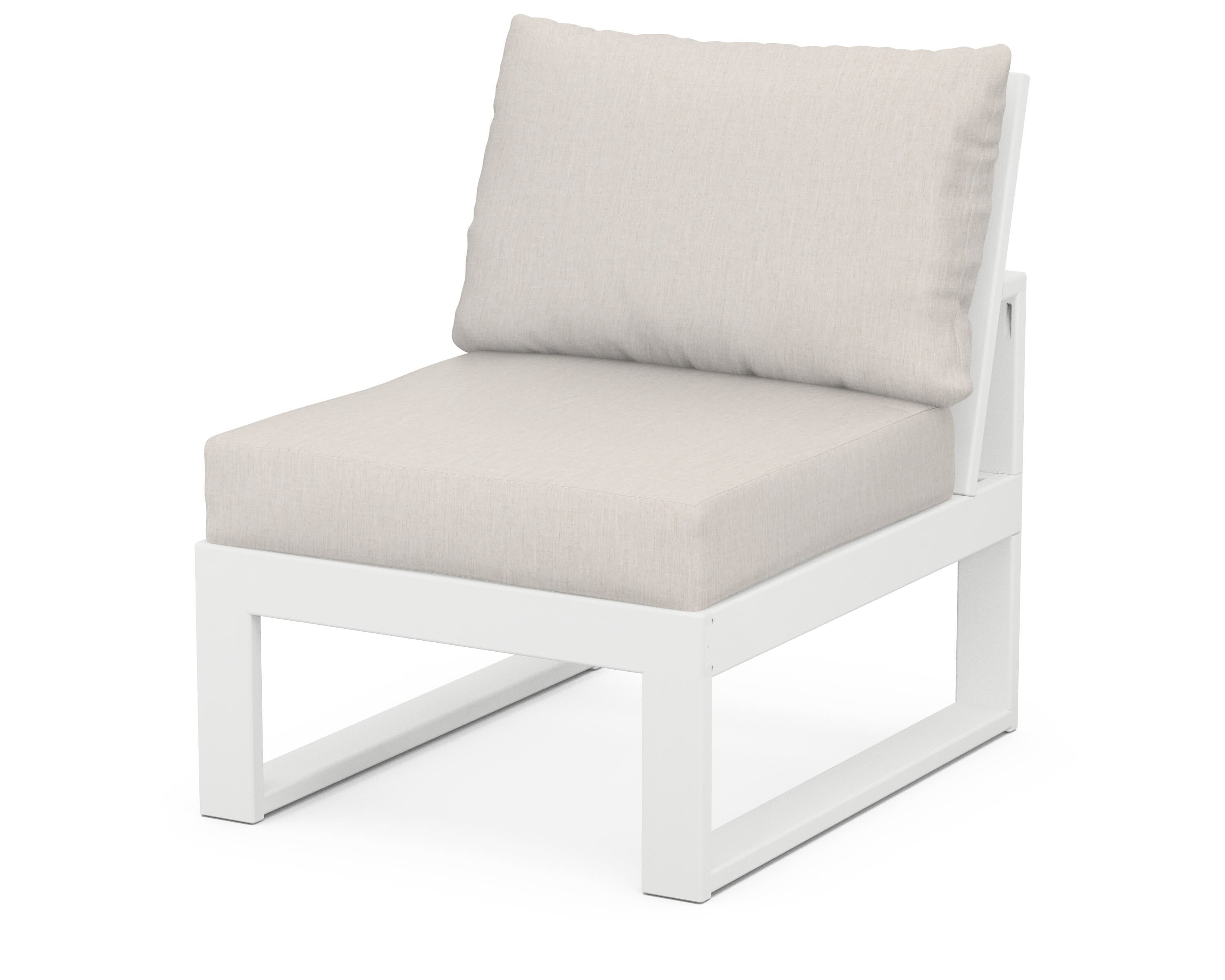 Unbranded Modular Armless Chair in White / Cast Ash