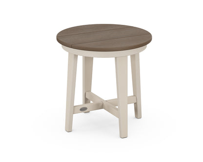 POLYWOOD® Newport 19" Round End Table in Sand / Kona