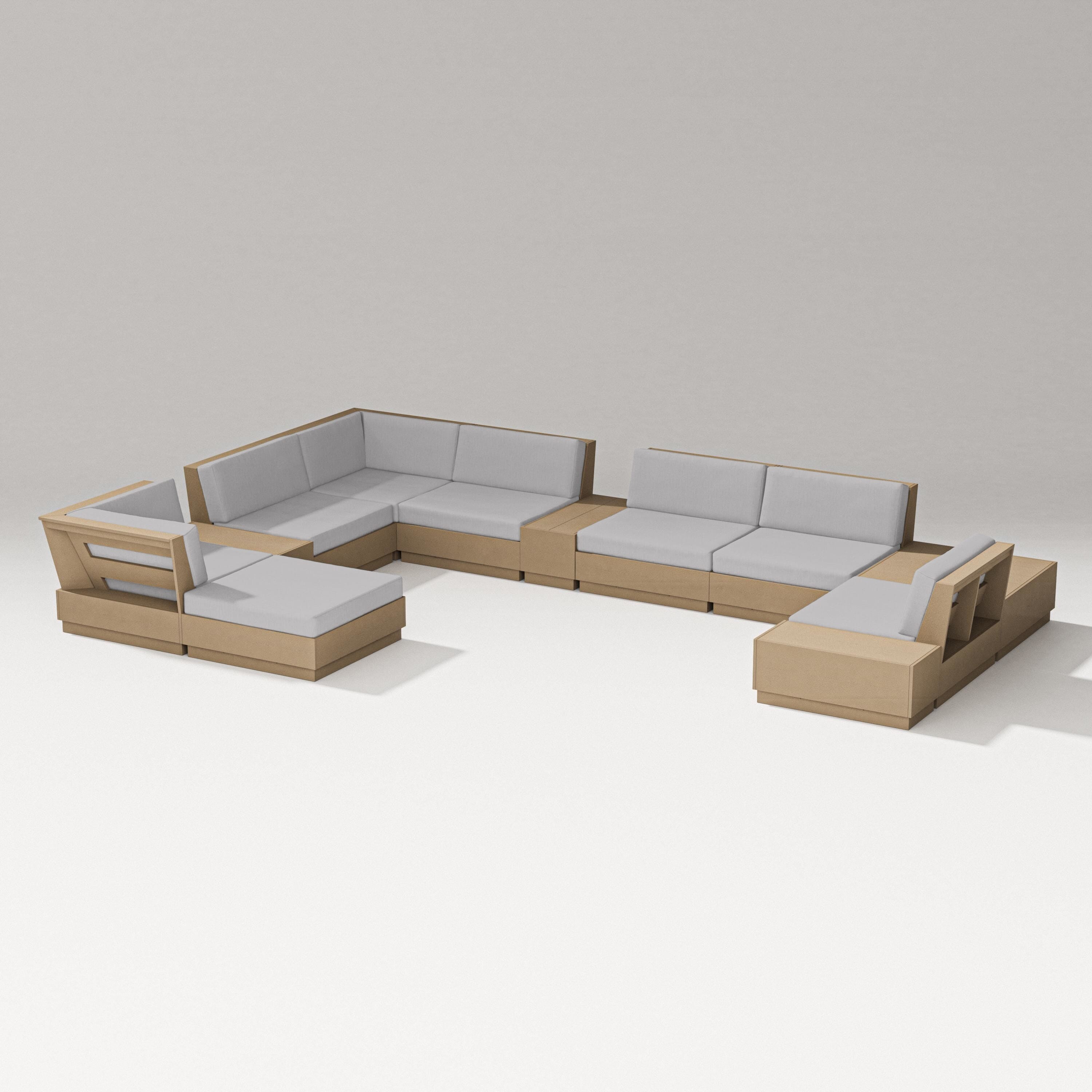 PW Designer Series Elevate 12-Piece Conversation Sectional Set in Vintage Sahara / Granite
