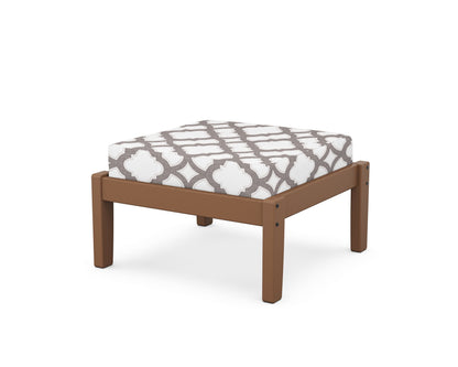 Unbranded Deep Seating Ottoman in Teak / Trellis Grey Mist