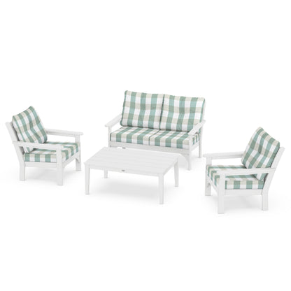 Vineyard 4 Piece Deep Seating Set - White