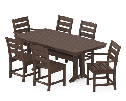 POLYWOOD® Lakeside 7-Piece Dining Set with Trestle Legs in Mahogany
