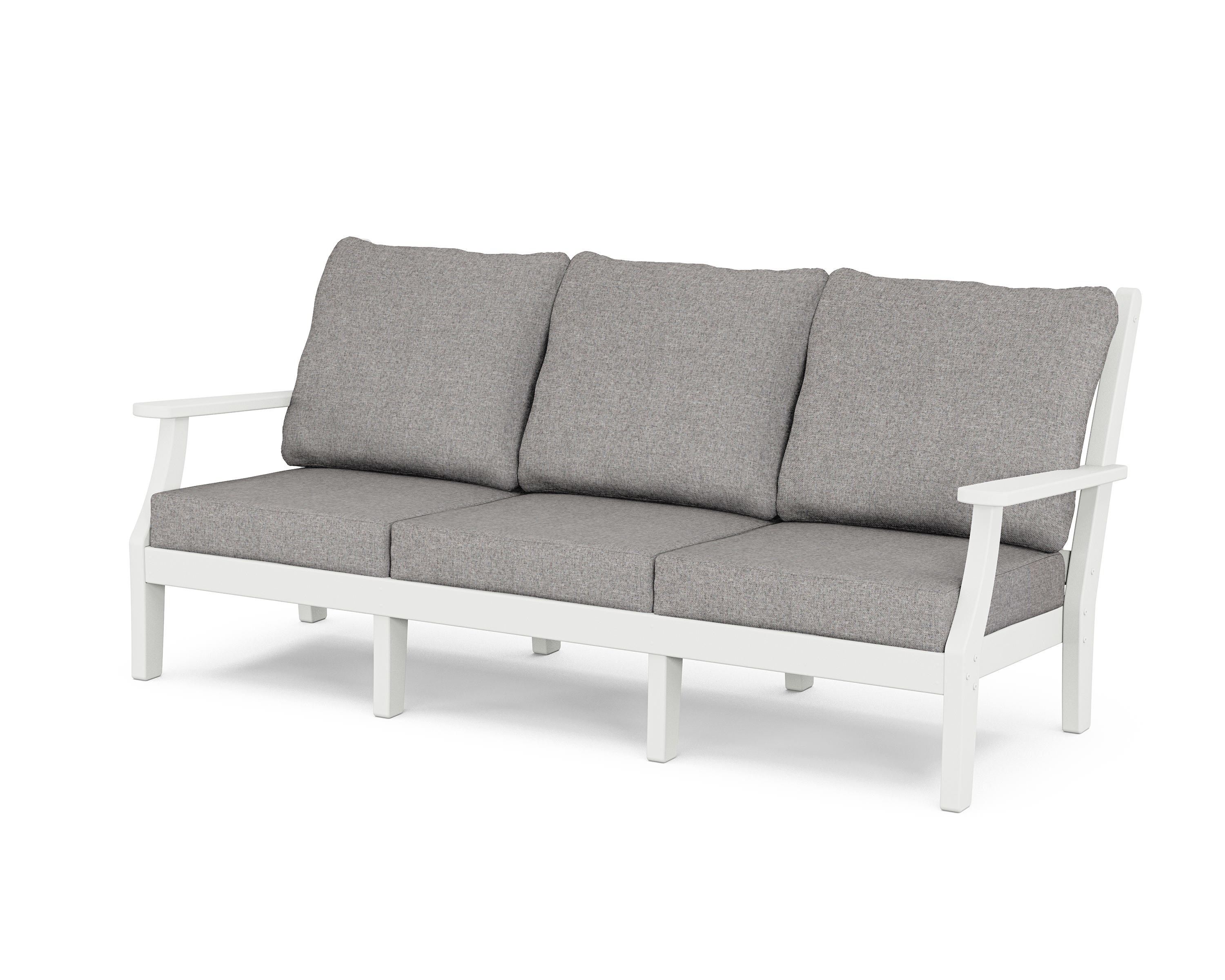 Country Living Wovendale Deep Seating Sofa in White / Grey Mist