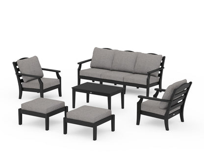 Draper James™ by  POLYWOOD® Savannah 6-Piece Lounge Sofa Set in Black / Grey Mist