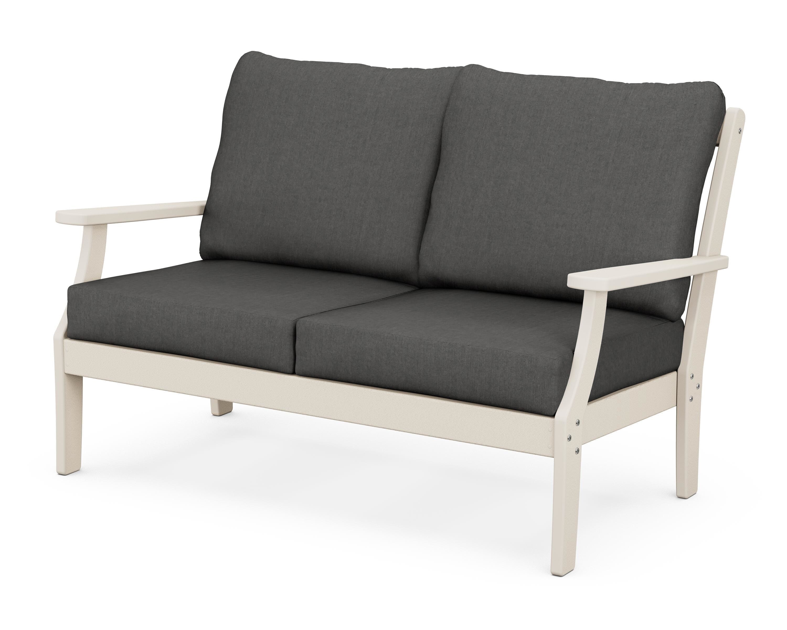 POLYWOOD® Braxton Deep Seating Loveseat in Sand / Spectrum Carbon