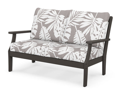 POLYWOOD® Braxton Deep Seating Loveseat in Vintage Coffee / Leaf Grey Mist