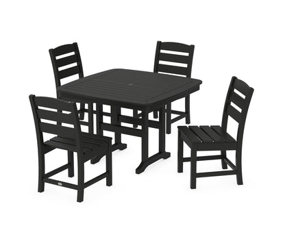 POLYWOOD® Lakeside Side Chair 5-Piece Dining Set with Trestle Legs in Black