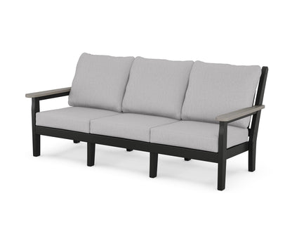 POLYWOOD® Chippendale Deep Seating Sofa in Black / Driftwood / Granite