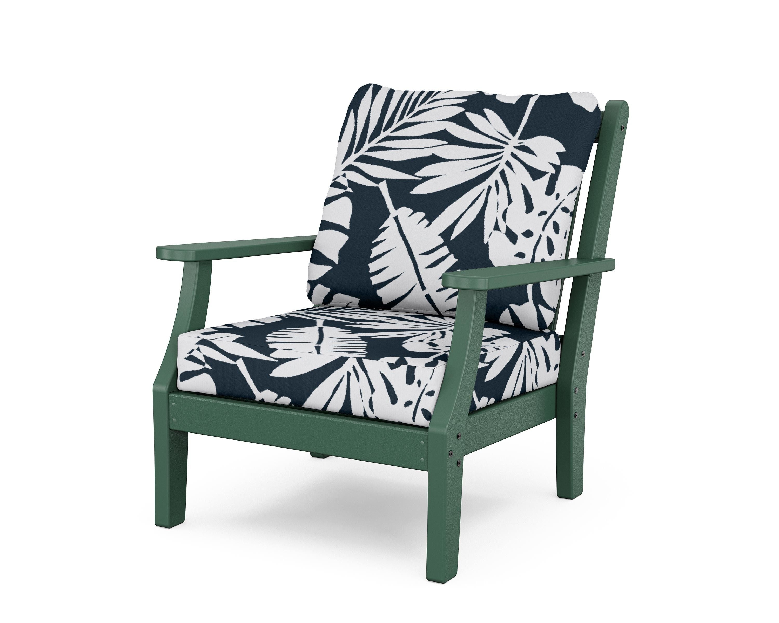 Country Living Wovendale Deep Seating Chair in Green / Leaf Marine Indigo