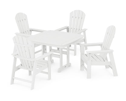 POLYWOOD® South Beach 5-Piece Dining Set with Trestle Legs in White