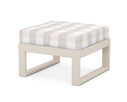 Unbranded Modular Ottoman - Modern in Sand / Buffalo Plaid Dune Burlap