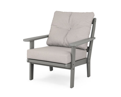 POLYWOOD® Mission Deep Seating Chair in Slate Grey / Dune Burlap