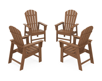 POLYWOOD® 4-Piece South Beach Casual Chair Conversation Set in Teak