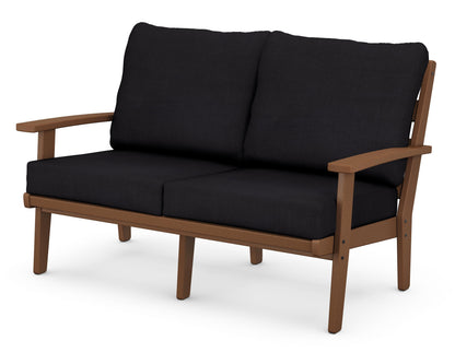 POLYWOOD® Grant Park Deep Seating Loveseat in Teak / Midnight Linen
