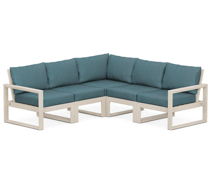POLYWOOD® EDGE 5-Piece Modular Deep Seating Set in Sand / Ocean Teal