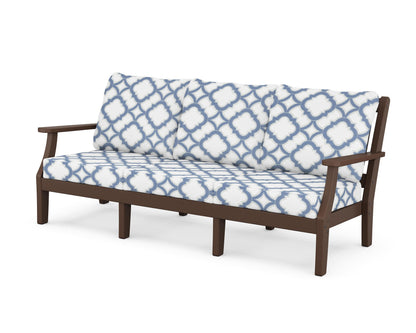 Martha Stewart by POLYWOOD® Chinoiserie Deep Seating Sofa in Mahogany / Trellis Sky Blue