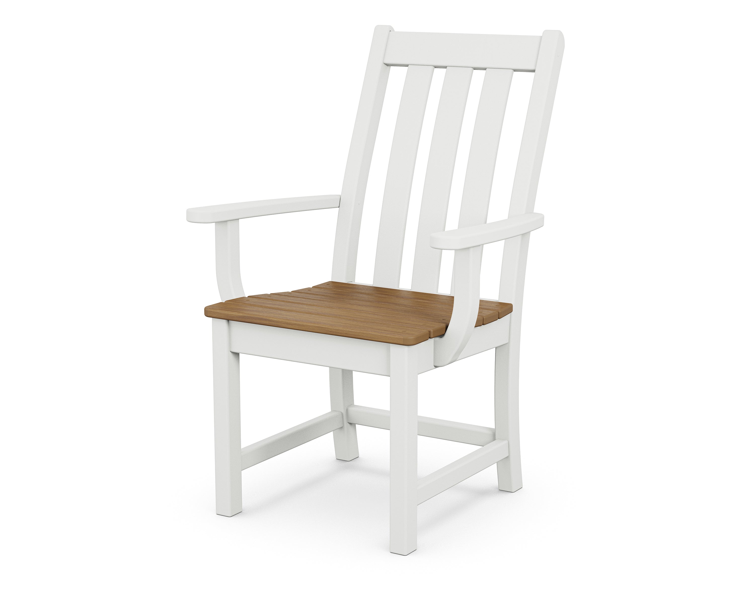 POLYWOOD® Vineyard Dining Arm Chair in White / Natural