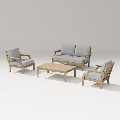 PW Designer Series Estate Lounge 4-Piece Loveseat Set in Vintage Sahara / Granite