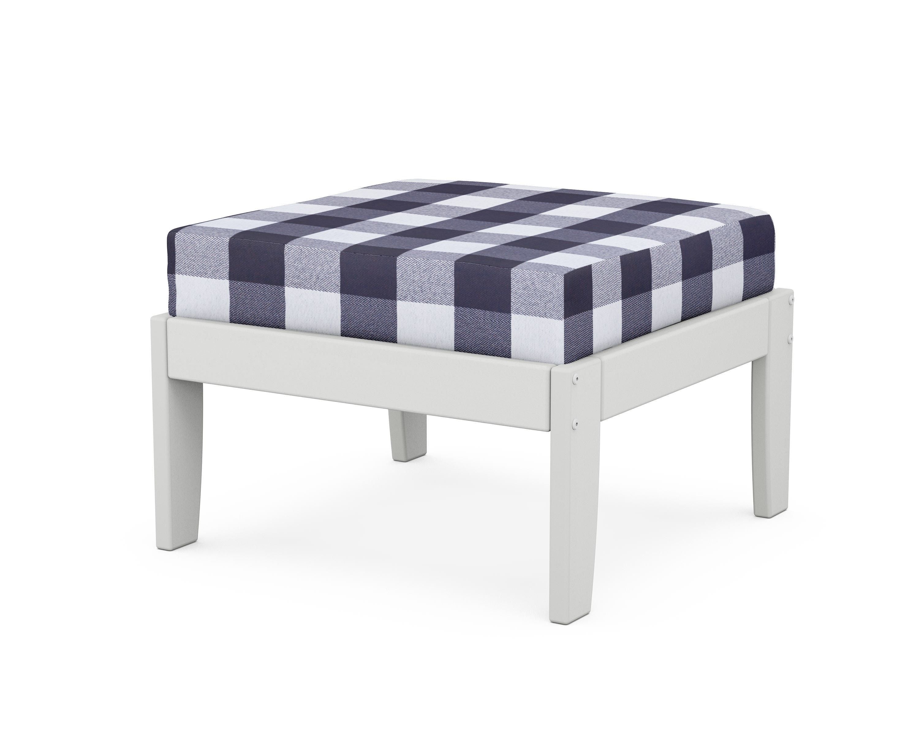 Unbranded Modular Ottoman - Classic in White / Buffalo Plaid Navy