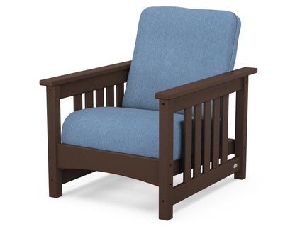 POLYWOOD® Club Mission Chair in Mahogany / Sky Blue