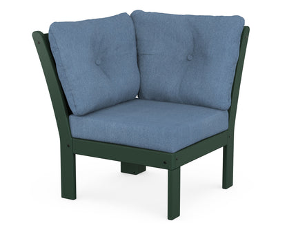 POLYWOOD® Vineyard Modular Corner Chair in Green / Sky Blue
