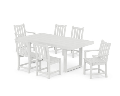 POLYWOOD® Traditional Garden 7-Piece Dining Set in White