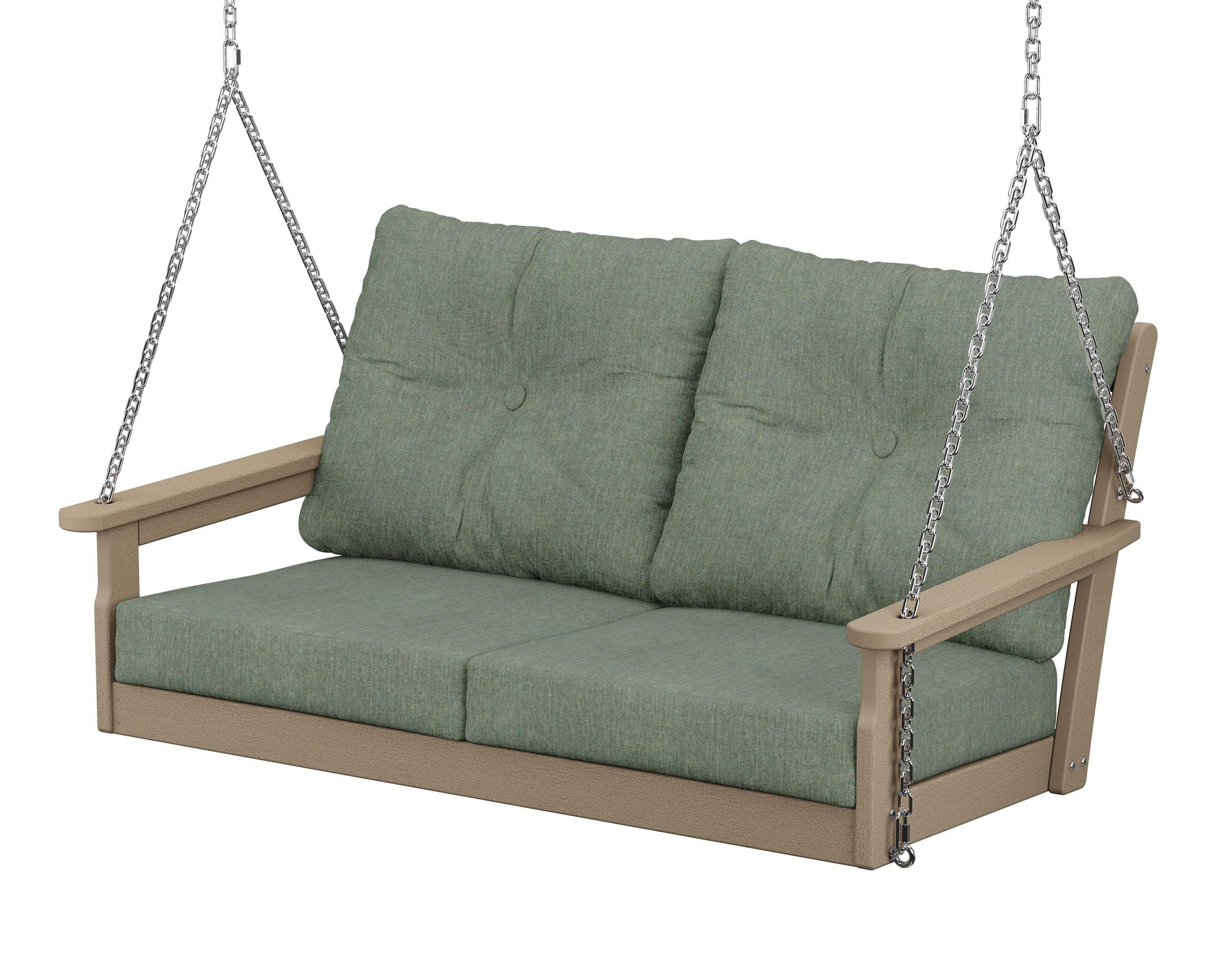 POLYWOOD® Vineyard Deep Seating Swing in Vintage Sahara / Cast Sage