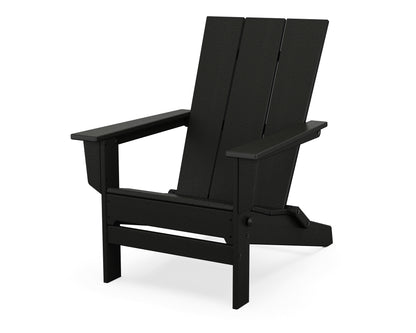 POLYWOOD® Modern Studio Folding Adirondack Chair in Black