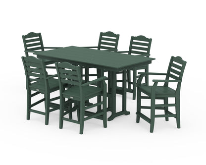 Draper James™ by  POLYWOOD® Savannah Arm Chair 7-Piece Farmhouse Counter Set in Green