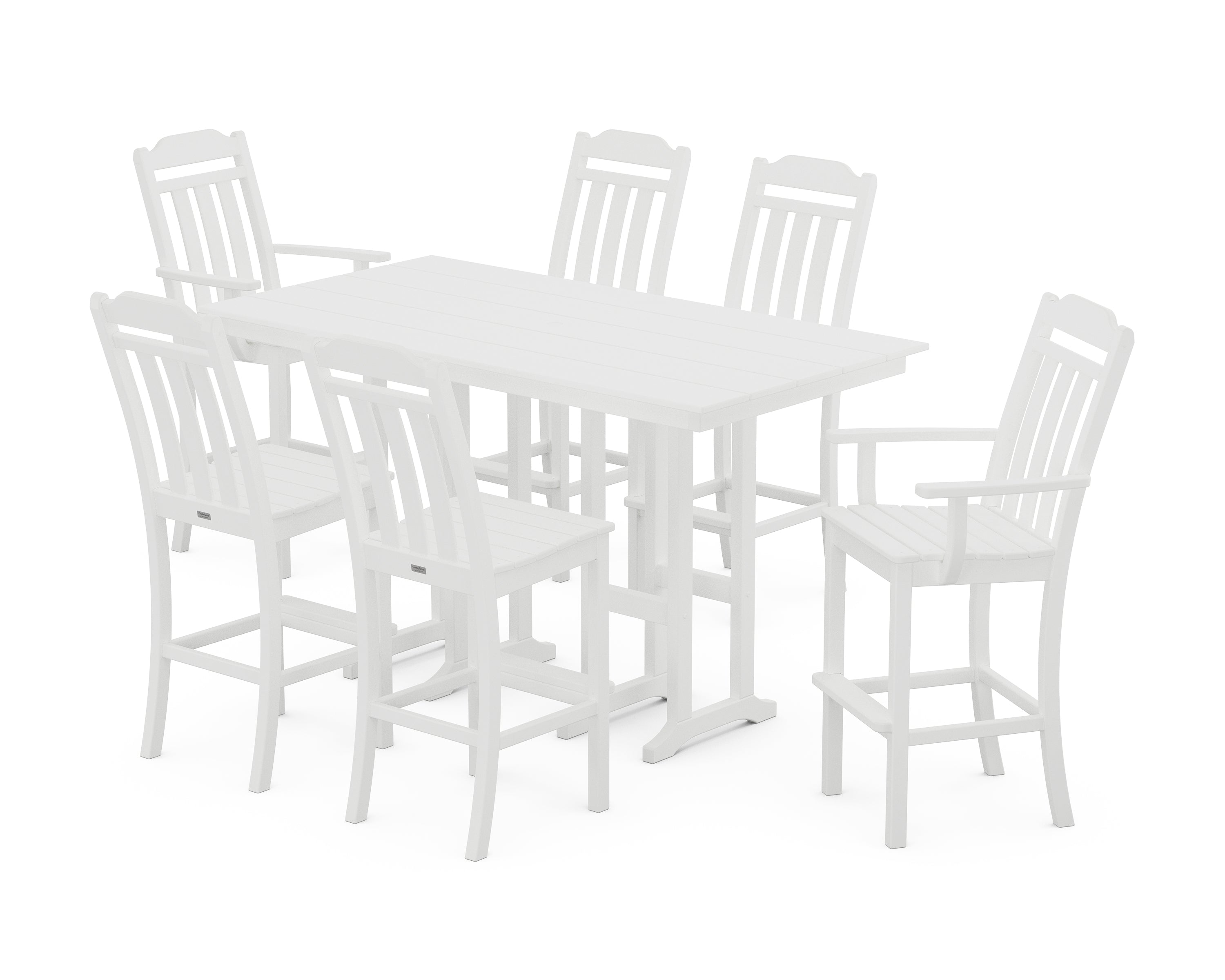 Country Living Cottage 7-Piece Farmhouse Bar Set in White