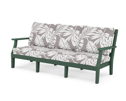 Martha Stewart by POLYWOOD® Chinoiserie Deep Seating Sofa in Green / Leaf Grey Mist