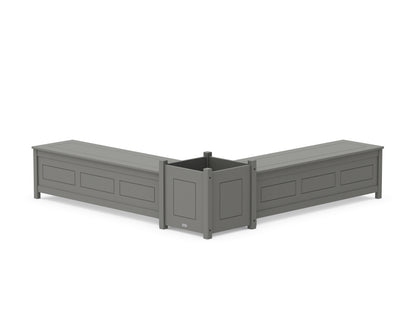 Country Living 60" Country Living L- Shaped Planter Storage Bench Set- Large in Slate Grey