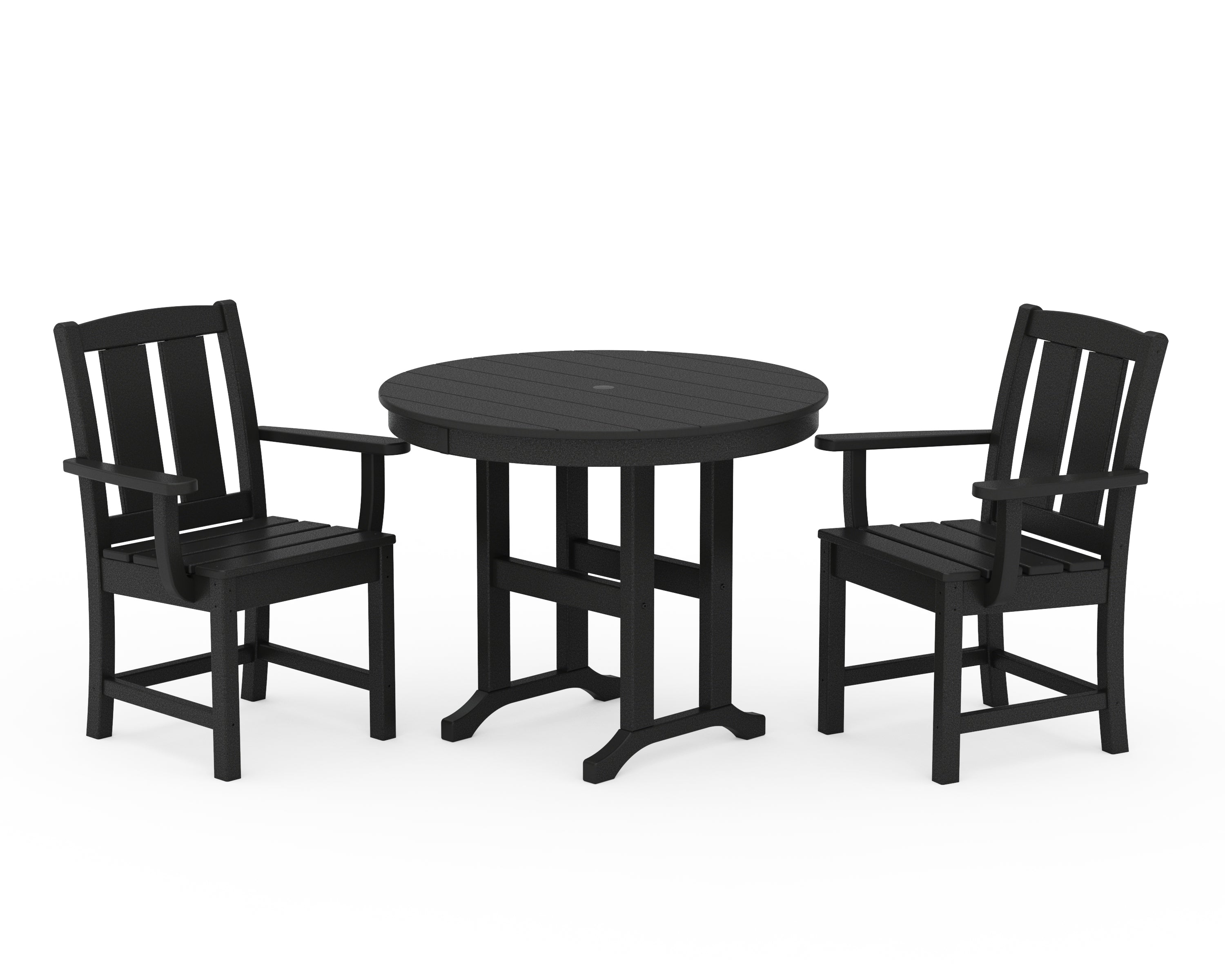 POLYWOOD® Mission 3-Piece Farmhouse Dining Set in Black