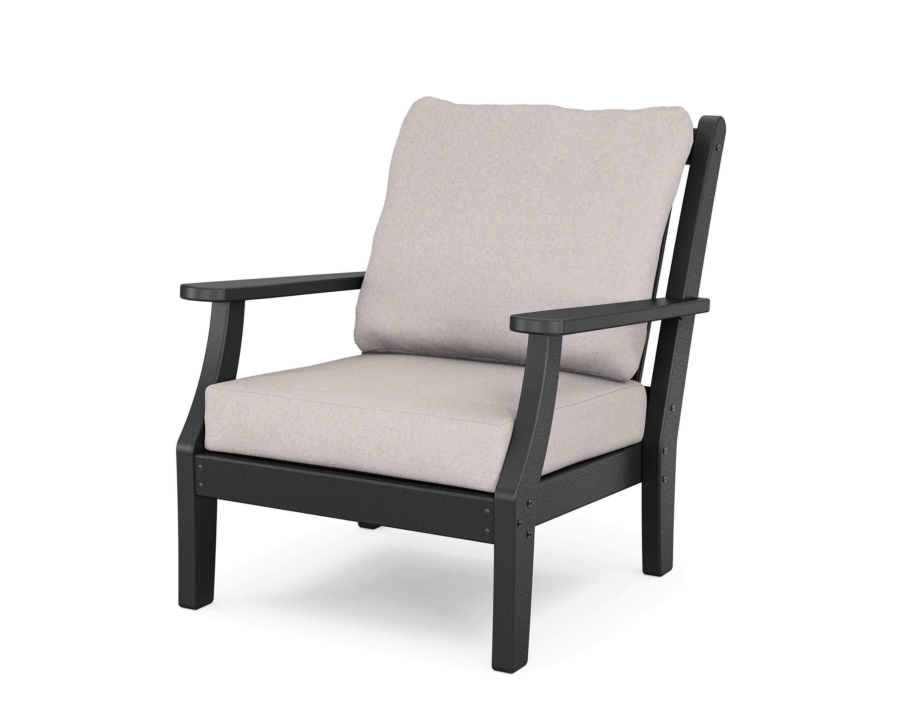Country Living Wovendale Deep Seating Chair in Black / Dune Burlap