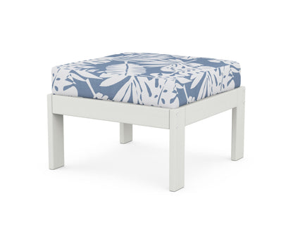 POLYWOOD® Vineyard Modular Ottoman in Vintage White / Leaf Sky Blue