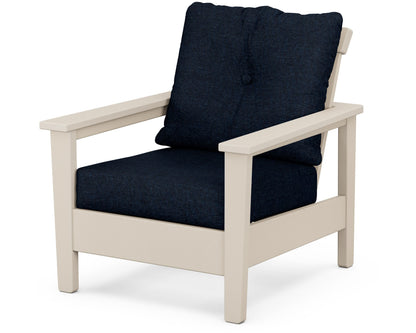 POLYWOOD® Prescott Deep Seating Chair in Sand / Marine Indigo