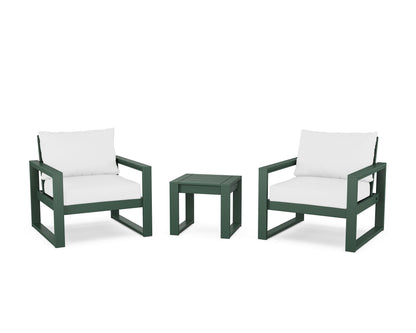 POLYWOOD® EDGE Sectional 3-Piece Deep Seating Set in Green / Natural