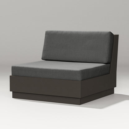 PW Designer Series Elevate Modular Armless Chair in Vintage Coffee / Spectrum Carbon
