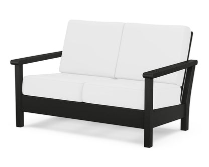 POLYWOOD® Harbour Deep Seating Loveseat in Black / Natural