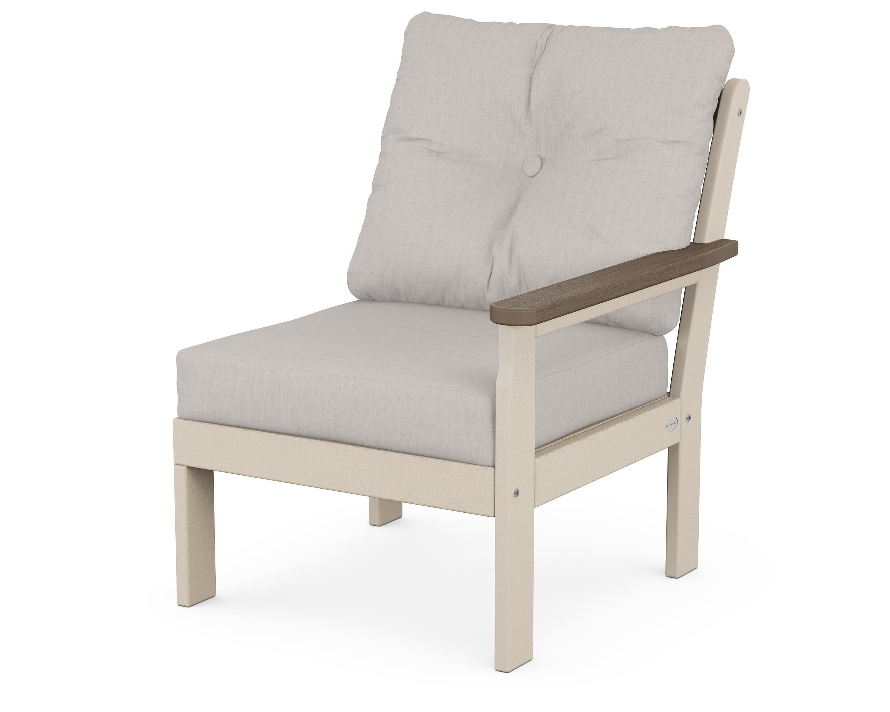 POLYWOOD® Vineyard Modular Right Arm Chair in Sand / Kona / Cast Ash