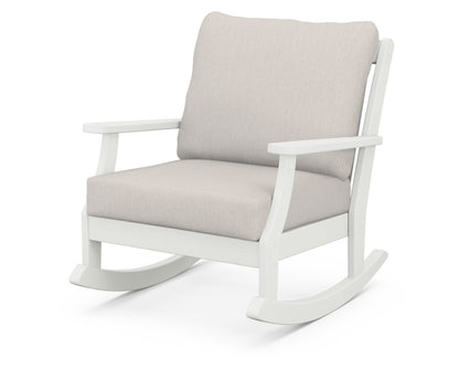 POLYWOOD® Braxton Deep Seating Rocking Chair in Vintage White / Cast Ash
