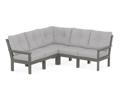 POLYWOOD® Vineyard 5-Piece Sectional in Slate Grey / Granite
