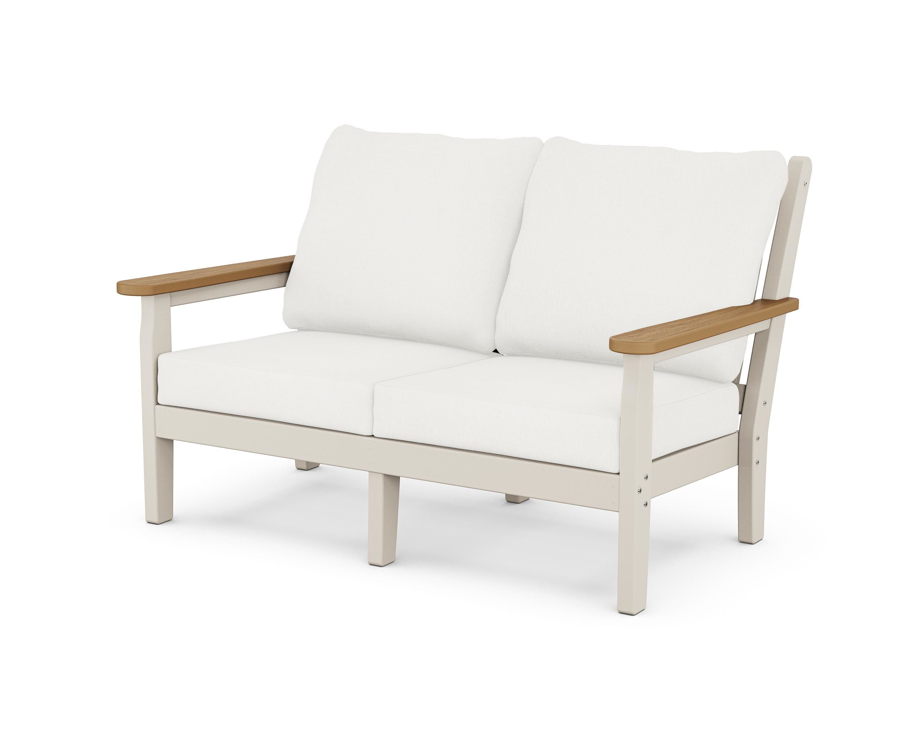 POLYWOOD® Chippendale Deep Seating Loveseat in Sand / Natural / Natural Linen